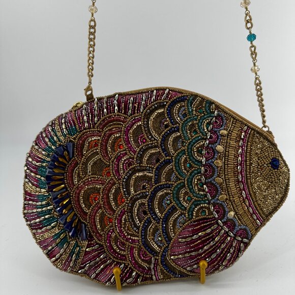 Mary Frances Rainbow Fish Beaded Crossbody Bag - Picture 3 of 6